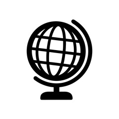 globe silhouette  black vector icon style  simple 