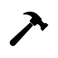 hammer silhouette  black vector icon style  simple