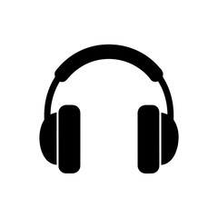 headphone silhouette  black vector icon style  simple