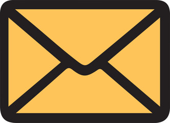 Simple yellow envelope icon for mail and communication