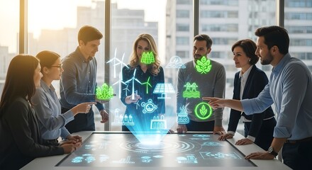 business team working together in office