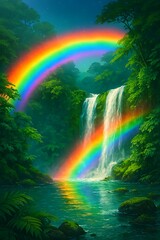 Rainbow Fantasy Art: Vibrant Nature, Abstract & Cosmic Digital Painting Collection