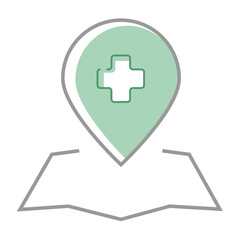 Location Medical Icon - Hospital & Healthcare Pin Map Symbol