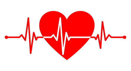 Heart Beat Line Icon – Medical, Health, Cardiogram, ECG, Love Pulse Vector Illustration