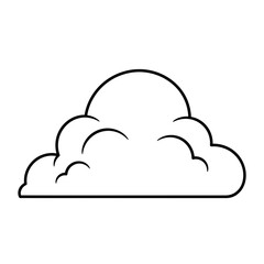 Cloud Icon – Weather, Sky, Data Storage, Minimal Outline Vector Illustration