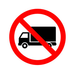 No Trucks Allowed Sign – Traffic Prohibition, Road Safety, Transport Restriction Symbol Vector