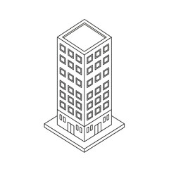 Isometric Building Icon – Skyscraper, Architecture, Office Tower, Urban City Vector Illustration