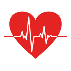 Heart Beat Line Icon – Medical, Health, Cardiogram, ECG, Love Pulse Vector Illustration