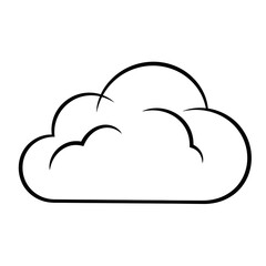Cloud Icon – Weather, Sky, Data Storage, Minimal Outline Vector Illustration