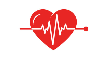 Heart Beat Line Icon – Medical, Health, Cardiogram, ECG, Love Pulse Vector Illustration