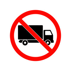 No Trucks Allowed Sign – Traffic Prohibition, Road Safety, Transport Restriction Symbol Vector