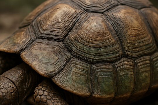 Turtle's Shell's Pattern and Texture: A close-up shot showcases the intricate beauty and textured details of a turtle's shell. The textured surface creates a striking visual experience.