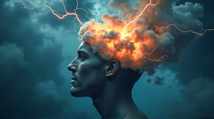 Surreal Concept of Creative Mind and Lightning Imagination 
