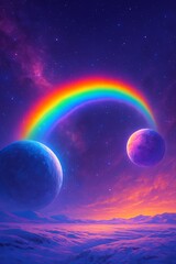 Rainbow Fantasy Art: Vibrant Nature, Abstract & Cosmic Digital Painting Collection