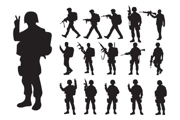 silhouettes of Us army vector design 