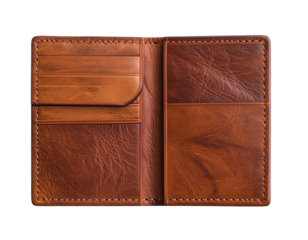 brown leather wallet isolated