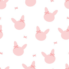 Pink Bunny and Ribbon Pattern