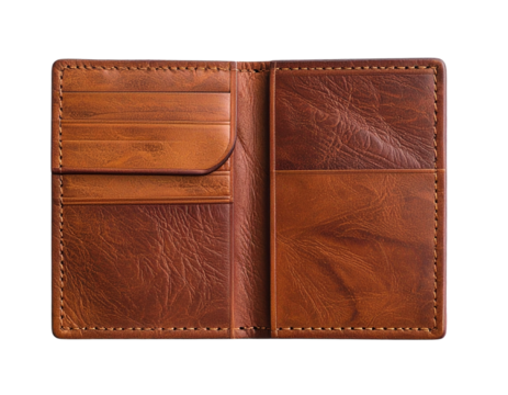 brown leather wallet isolated