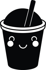 Vector illustration of a plastic bucket with milk and water isolated on white, perfect for drink or waste container concepts