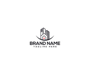 Emblem of urban development : A modern logo symbolizing residential and commercial properties. Representing growth, the future of housing, and business. 