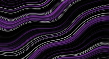 Fototapeta premium Dynamic motion purple colored waves with silver details background
