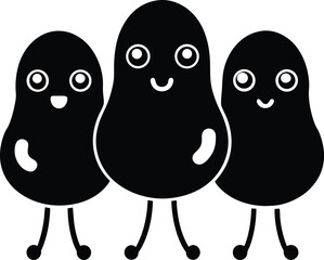 Three funny cartoon vector illustration characters of cute penguin birds in love