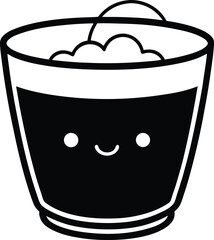 Cartoon vector illustration of an isolated bucket of milk