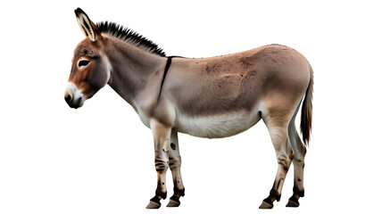 Obraz premium Realistic Side View of a Donkey with Detailed Features and Fur Texture