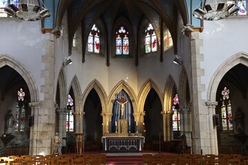 Fototapeta premium Eglise Saint Idunet, église de style néogothique, ville de Châteaulin, département du Finistère, Bretagne, France