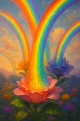 Rainbow Fantasy Art: Vibrant Nature, Abstract & Cosmic Digital Painting Collection