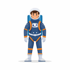 Astronaut in spacesuit with transparent background
