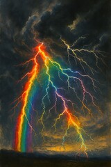 Rainbow Fantasy Art: Vibrant Nature, Abstract & Cosmic Digital Painting Collection