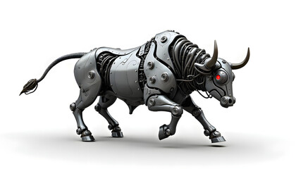 Obraz premium Mechanical Bull with Glowing Red Eye