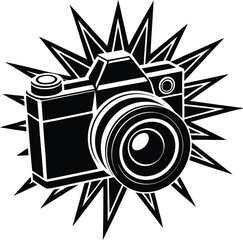 Digital Camera Design: A stylized depiction of a modern digital camera, perfect for conveying photography and visual media concepts.