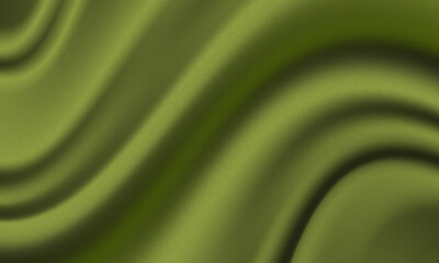 Elegant olive green satin fabric background with smooth wavy folds for modern design concepts