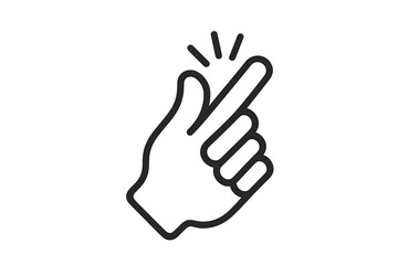 Easy snap finger gesture icon. Simple line art symbol. Quick success concept. Magic click hand sign. Effortless solution. Okay signal. That's it. Vector illustration.