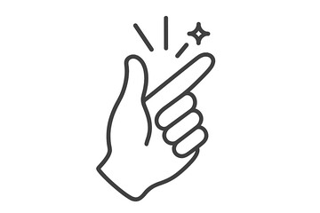 Easy icon vector with snap finger gesture. Simple, quick, fast, done, snap. Concept of an easy solution. Magic click sound. Instant success symbol. Effortless result sign. Okay.