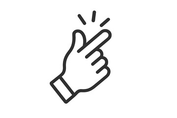 Easy finger snap icon vector. Simple hand gesture for success and quick ideas. Line art symbol of a magic click. Effortless and instant solution concept illustration.