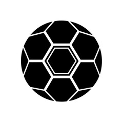 Fototapeta premium Black and white soccer ball simple design on transparent background silhouette
