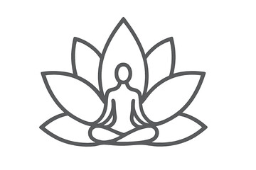 Lotus flower logo icon set. Collection of elegant line art symbols for yoga, spa, wellness, and meditation. Abstract floral vector sign for beauty salon harmony branding.