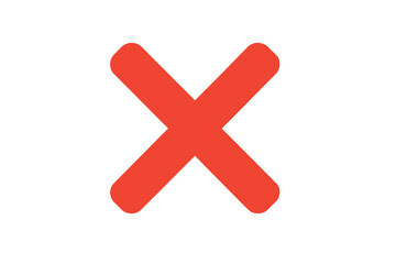 Fototapeta premium Red cross mark X symbol. Delete, remove, wrong choice icon. Vector no sign. Incorrect, cancel, close, decline web button. Error, failure, rejection, forbidden concept.