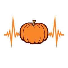 Pumpkin Heartbeat Pulse Halloween Jack O Lantern Funny