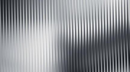Fototapeta premium Abstract metallic vertical ribbed background with light reflection