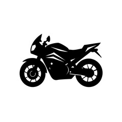 Obraz premium Silhouette of a modern sport motorcycle on transparent background