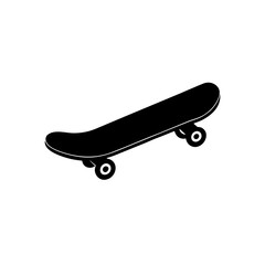 A skateboard in black and white graphic on transparent background silhouette © Dhanopati
