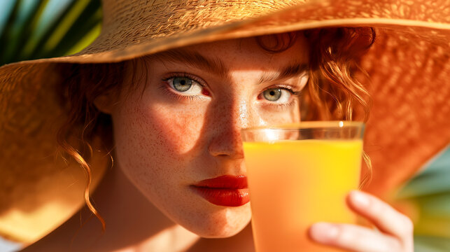 girl with a glass of juice