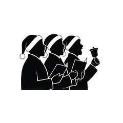 Christmas Opening Silhouette  Harmony of Carolers in Festive Black and White