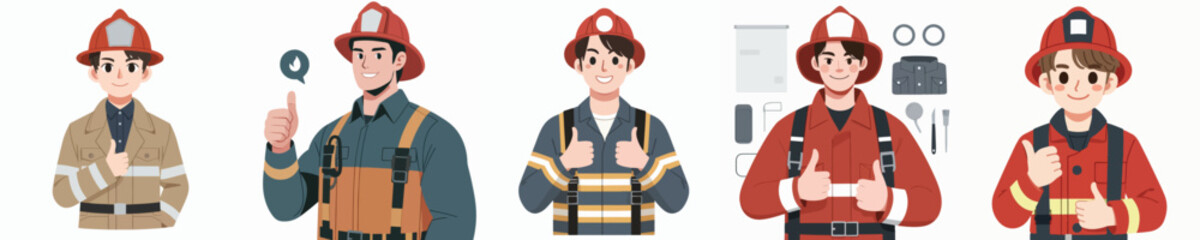 Fire fighter in vector version 