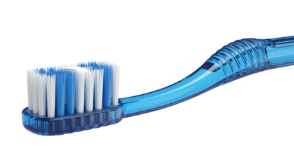 Blue Plastic Toothbrush with Soft Bristles and Ergonomic Handle for Easy Use