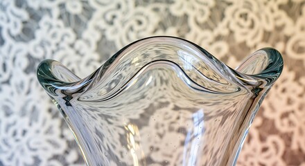 Elegant glass vase, artistic design, handcrafted form, delicate presentation